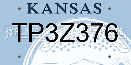 TP3Z376 Kansas License Plate