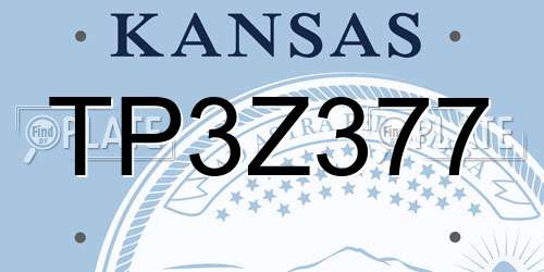 TP3Z377 Kansas License Plate