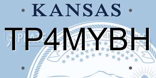TP4MYBH Kansas License Plate