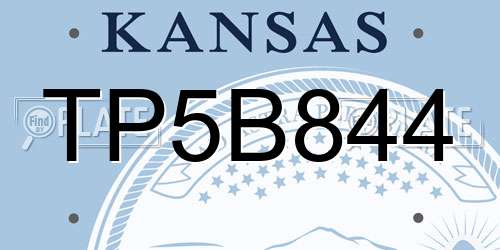 TP5B844 Kansas License Plate
