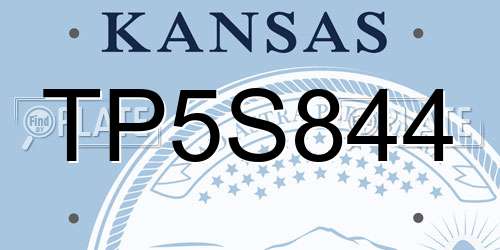 TP5S844 Kansas License Plate