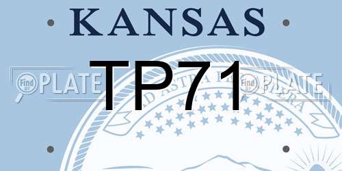 TP71 Kansas License Plate