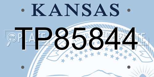 TP85844 Kansas License Plate