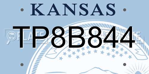 TP8B844 Kansas License Plate