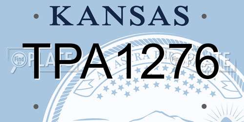 TPA1276 Kansas License Plate