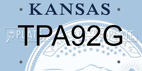 TPA92G Kansas License Plate