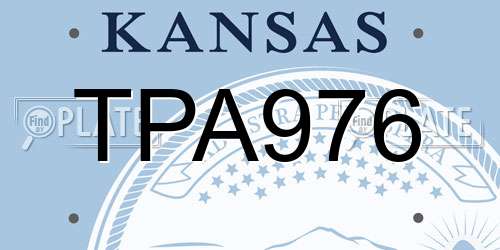 TPA976 Kansas License Plate