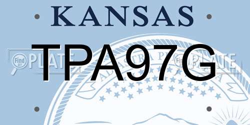TPA97G Kansas License Plate