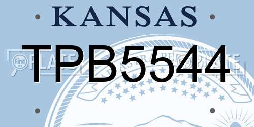 TPB5544 Kansas License Plate