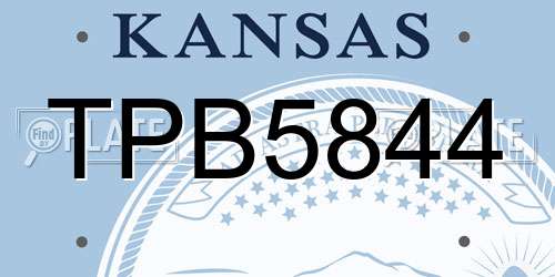 TPB5844 Kansas License Plate