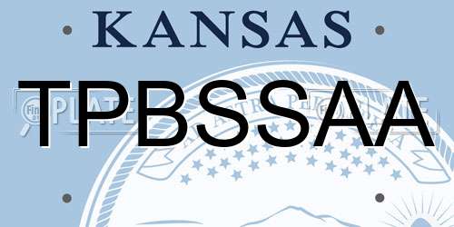 TPBSSAA Kansas License Plate
