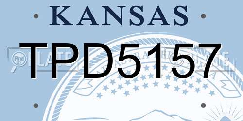 TPD5157 Kansas License Plate