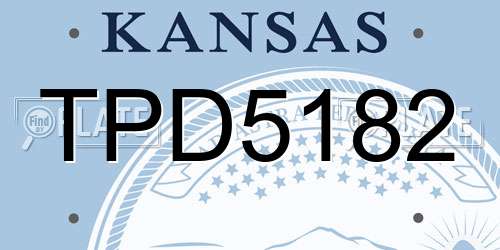 TPD5182 Kansas License Plate