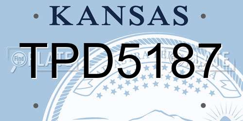 TPD5187 Kansas License Plate
