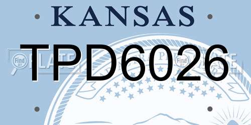 TPD6026 Kansas License Plate