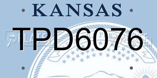 TPD6076 Kansas License Plate