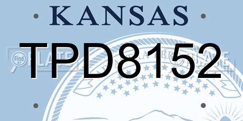 TPD8152 Kansas License Plate