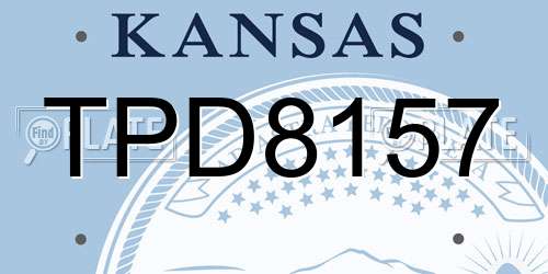 TPD8157 Kansas License Plate
