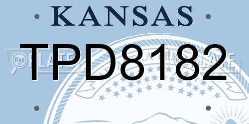 TPD8182 Kansas License Plate