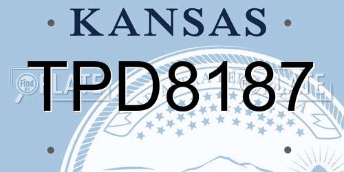 TPD8187 Kansas License Plate