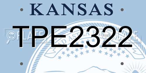 TPE2322 Kansas License Plate