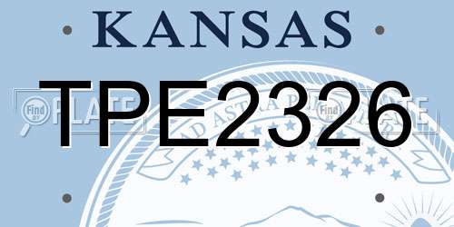 TPE2326 Kansas License Plate