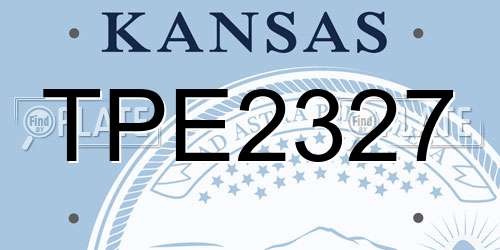 TPE2327 Kansas License Plate