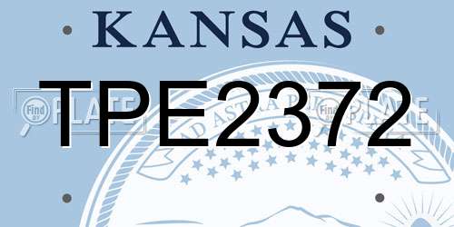 TPE2372 Kansas License Plate