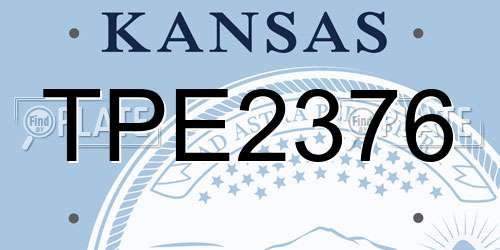 TPE2376 Kansas License Plate