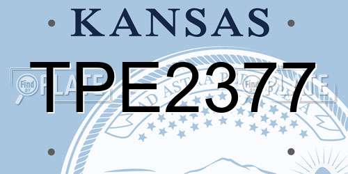 TPE2377 Kansas License Plate