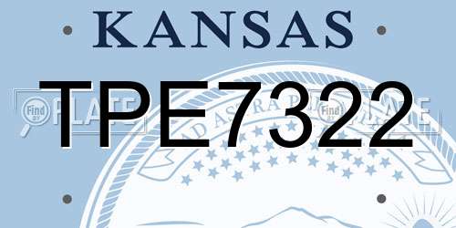 TPE7322 Kansas License Plate