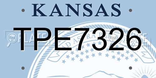 TPE7326 Kansas License Plate