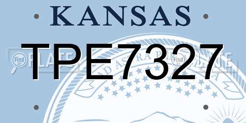 TPE7327 Kansas License Plate