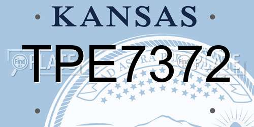 TPE7372 Kansas License Plate