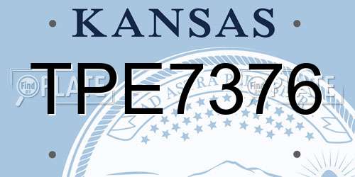 TPE7376 Kansas License Plate