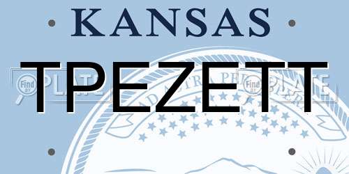 TPEZETT Kansas License Plate
