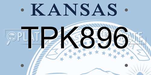TPK896 Kansas License Plate