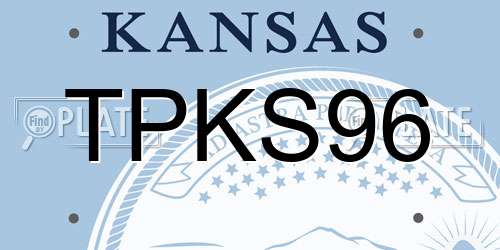 TPKS96 Kansas License Plate