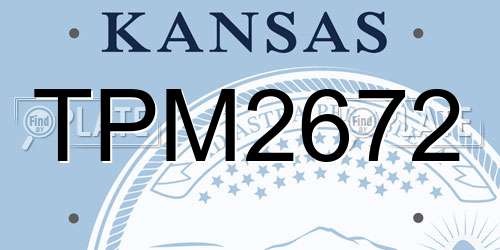 TPM2672 Kansas License Plate
