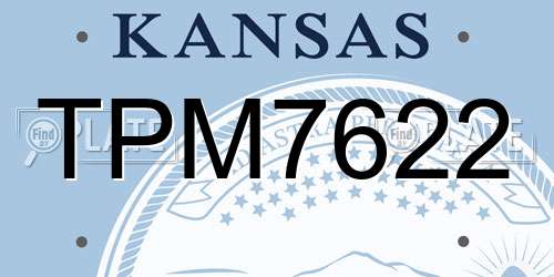 TPM7622 Kansas License Plate