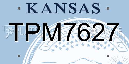 TPM7627 Kansas License Plate