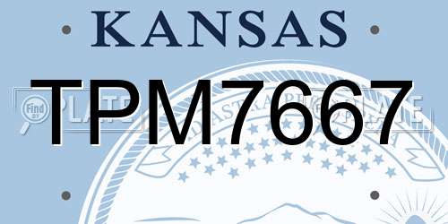 TPM7667 Kansas License Plate