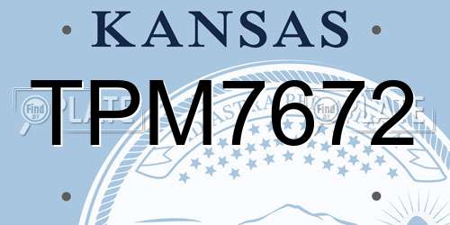 TPM7672 Kansas License Plate