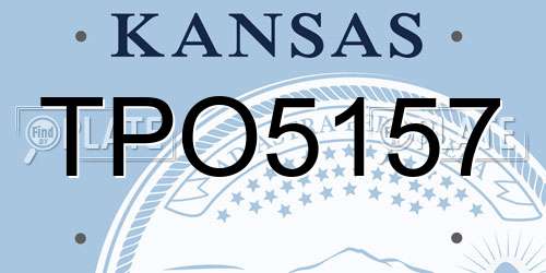 TPO5157 Kansas License Plate