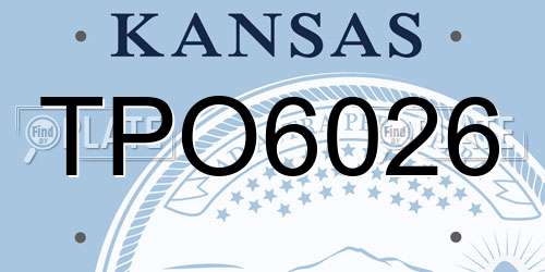 TPO6026 Kansas License Plate