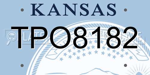 TPO8182 Kansas License Plate