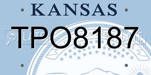 TPO8187 Kansas License Plate
