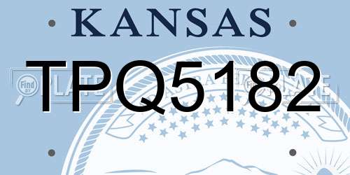 TPQ5182 Kansas License Plate
