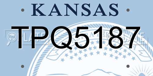 TPQ5187 Kansas License Plate