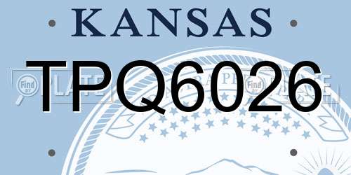 TPQ6026 Kansas License Plate